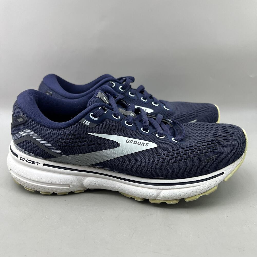 Brooks Ghost 15 Running Shoes Women Size 8 B Blue Mesh Comfort Cushion Sneakers
